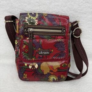 SAKROOTS Coated Crossbody Small Purse Side Shoulder Bag Floral Multicolor Purse